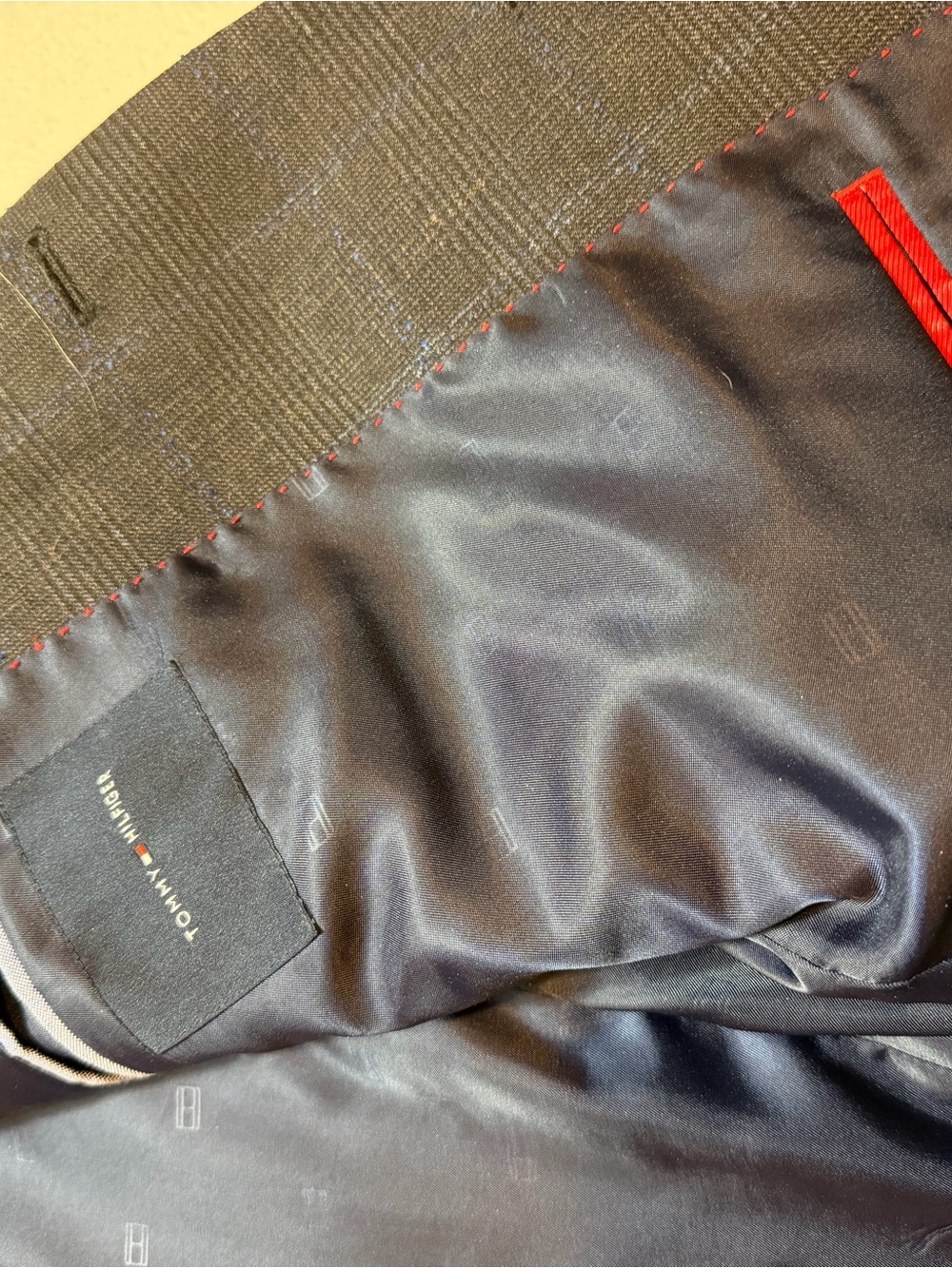 Tommy Hilfiger Charcoal Blazer with Subtle Blue Windowpane - Picture 6 of 12